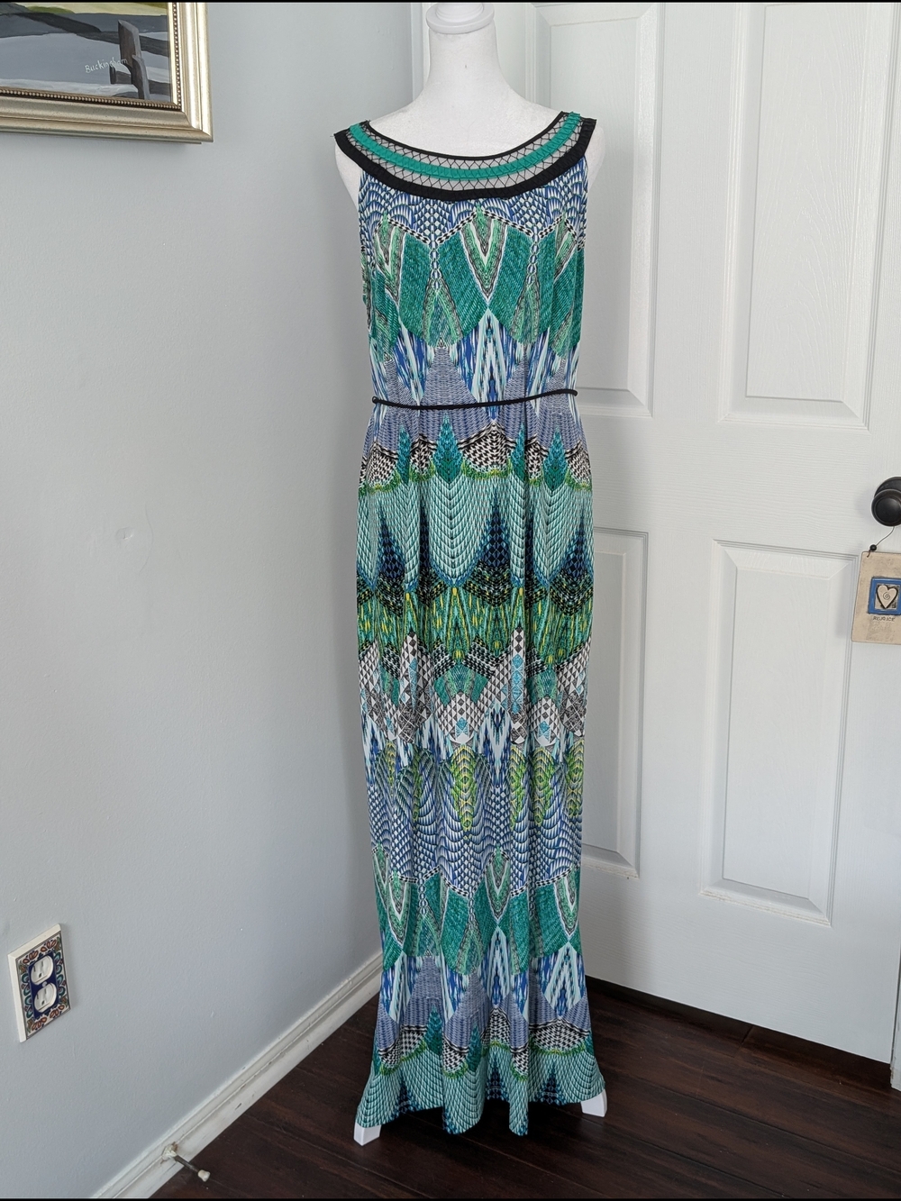 Dress Barn Sleeveless Scoop Neck Maxi Dress